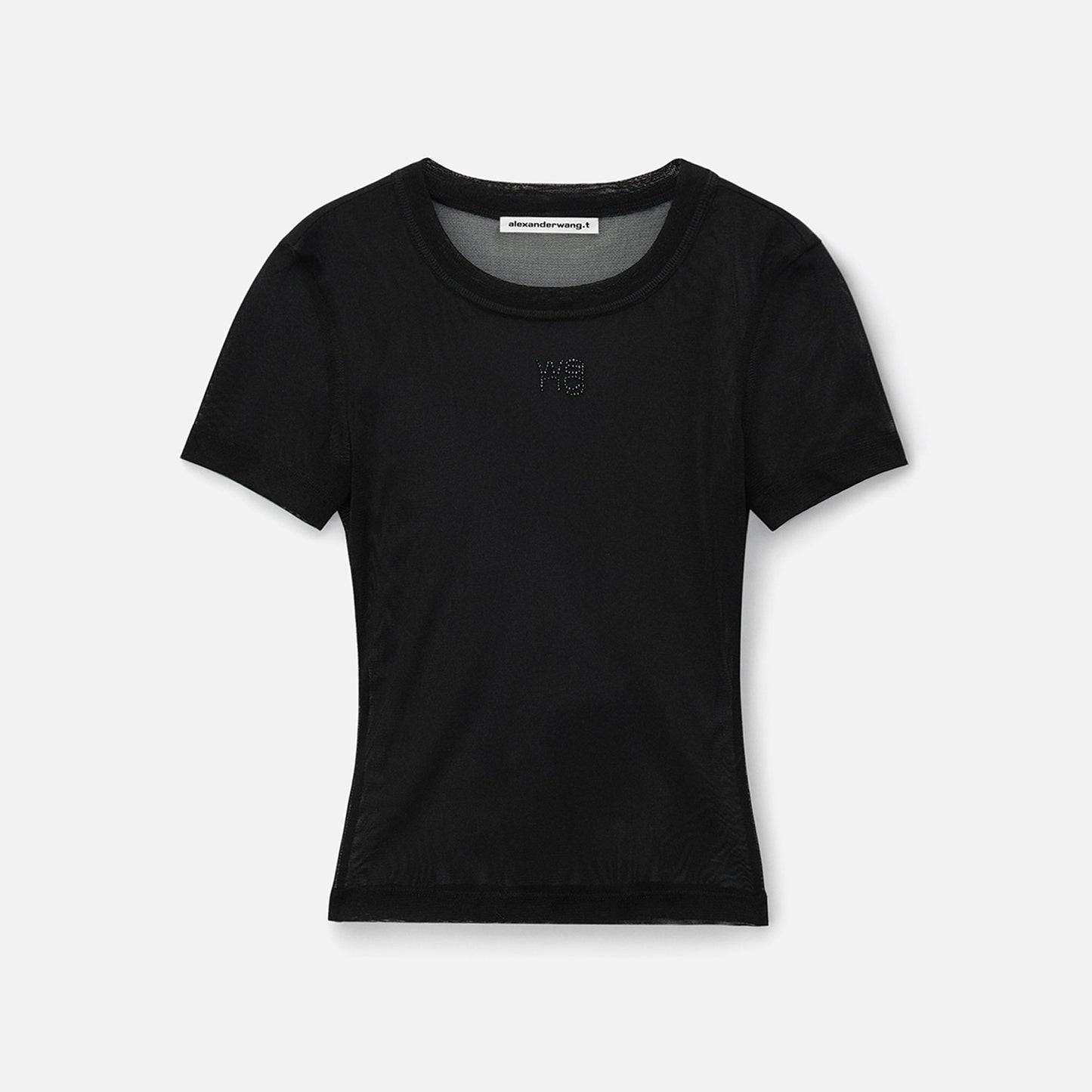 Alexander Wang with Stacked Wang Hotfix Tee - Black