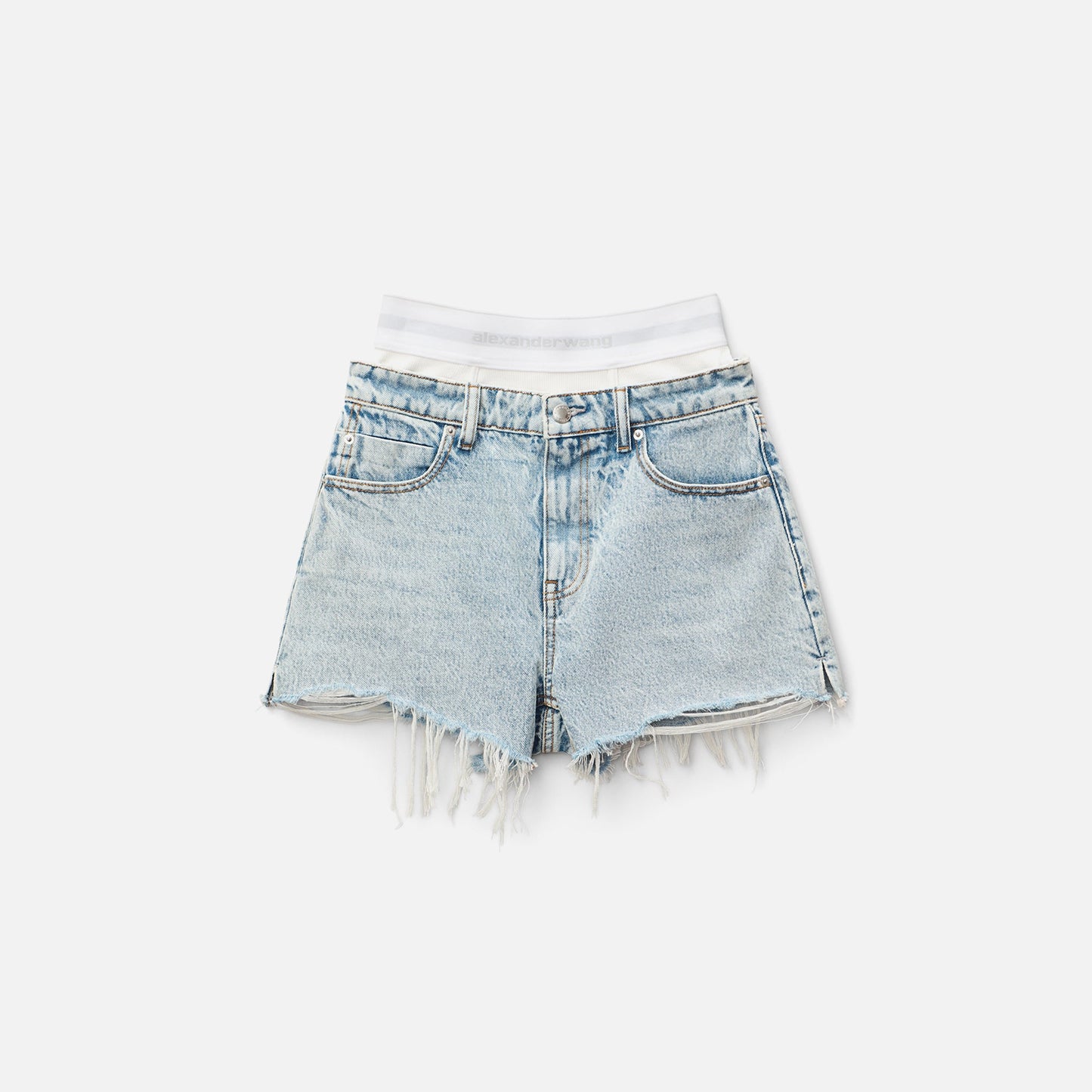Alexander Wang Low Rise Short with Logo Elastic Underwear - Pebble Bleach