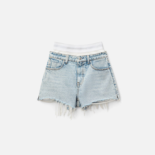 Alexander Wang Low Rise Short with Logo Elastic Underwear - Pebble Bleach