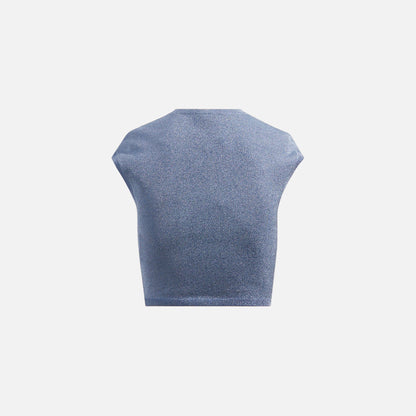 Alexander Wang Cap Sleeve Tee with Embossed Logo - Ariel Blue