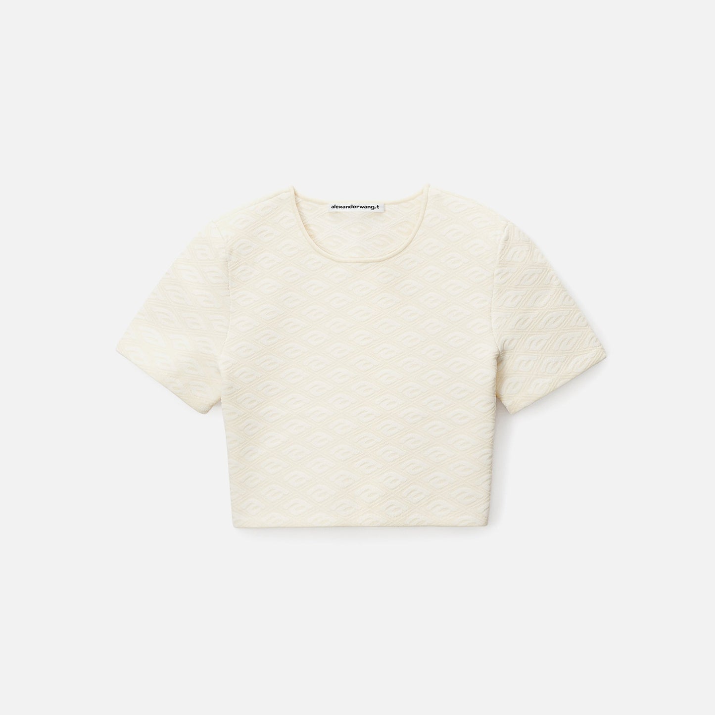 Alexander Wang Skewed Logo Jacquard Tee - Bone