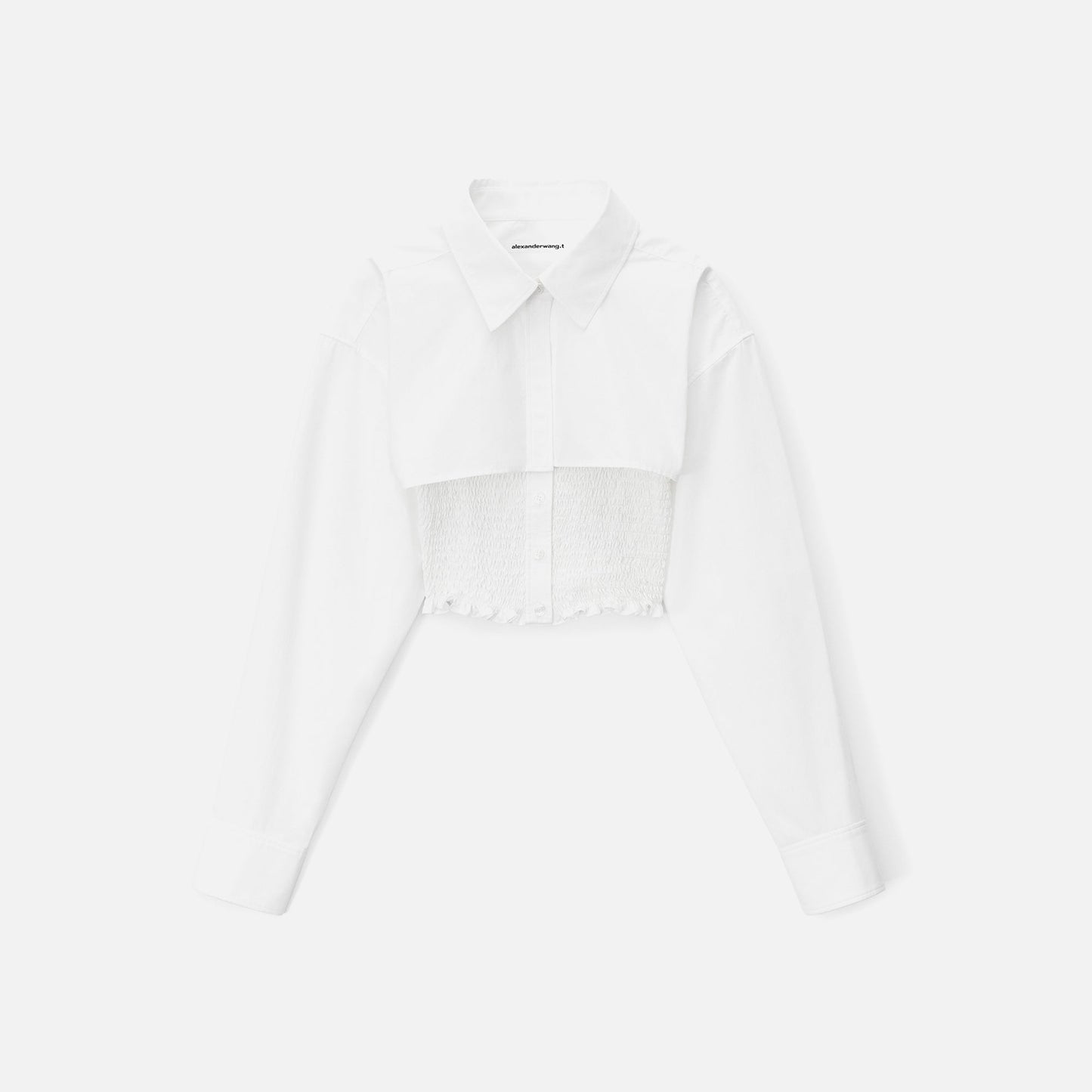Alexander Wang Smocked Cami Overshirt Tinset - White