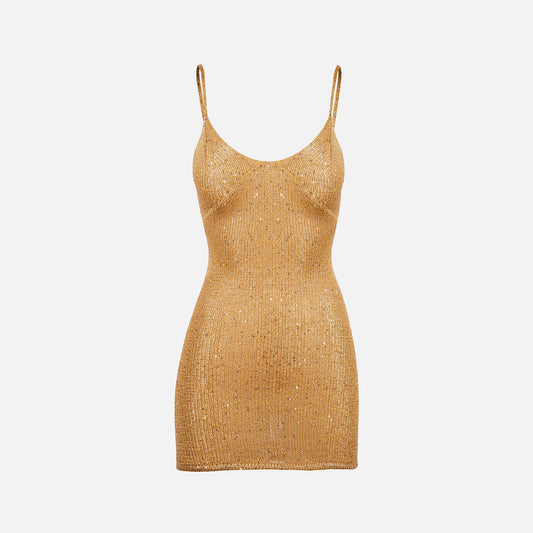 Asta Resort Delilah Mini Dress - Sepia Sequin