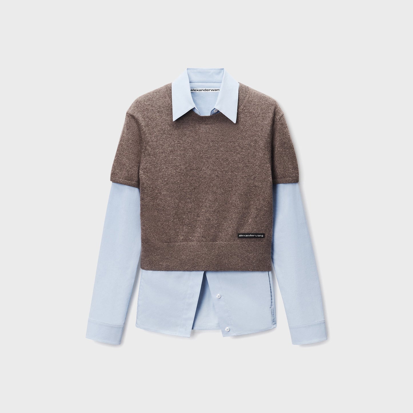 Alexander Wang Prestyled Knit Vest Shirt - Blue / Brown