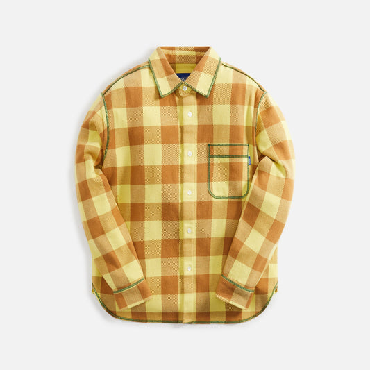 Awake NY Contrast Stitch Flannel - Yellow / Brown