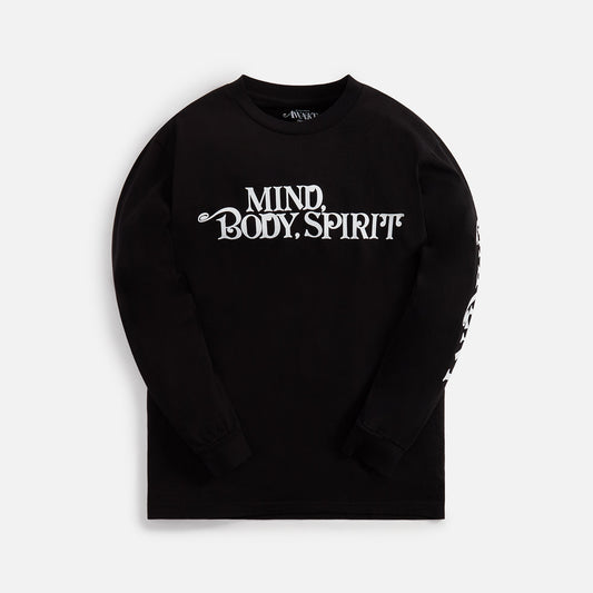 Awake NY Mind Body Spirit Printed Long Sleeve Tee - Black