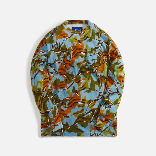 Awake NY Camo Printed Pocket Long Sleeve Tee - Blue Camo