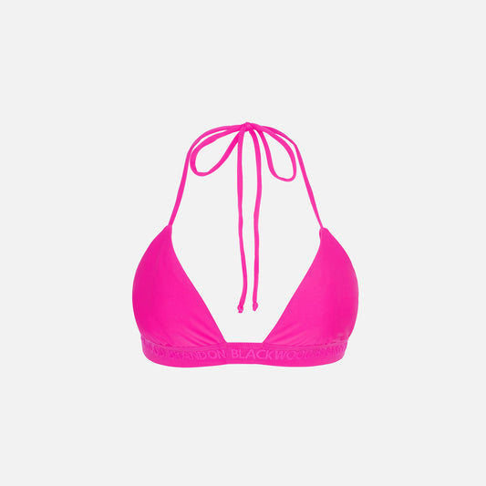 Brandon Blackwood Logo Halter Bikini Top - Hot Pink