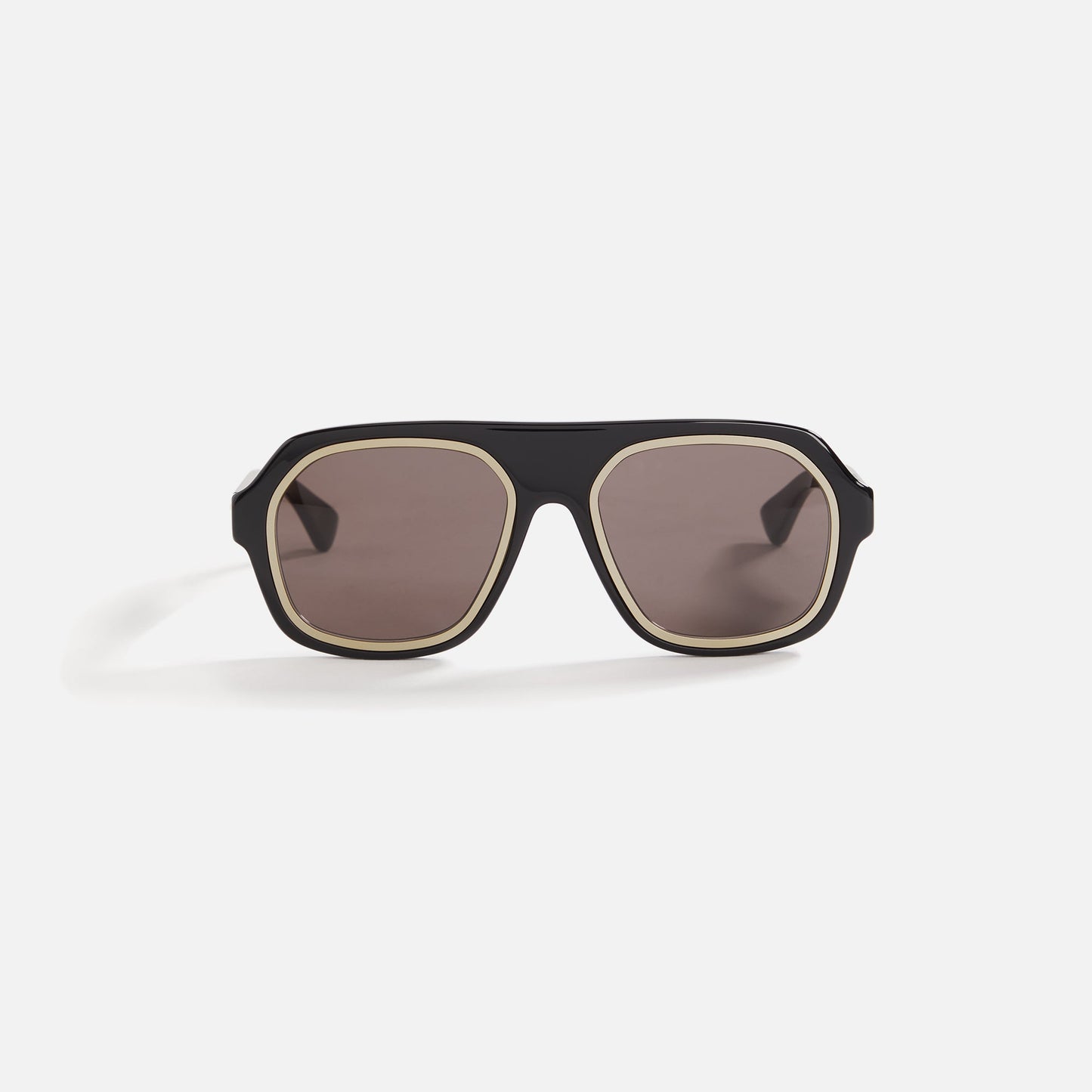 Bottega Veneta Rim Aviator - Black / Grey