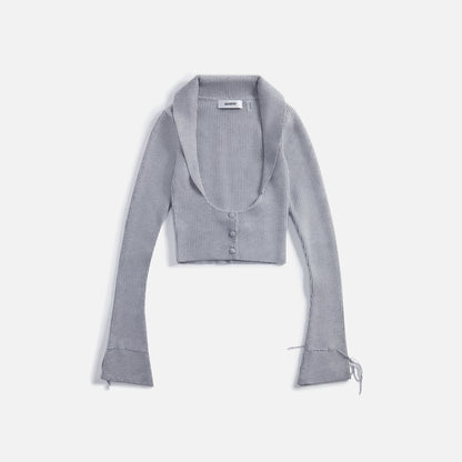 GUIZIO Cielo Ribbed Blazer - Heather Grey