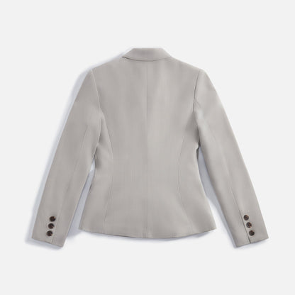 GUIZIO Double Breasted Blazer - Light Grey Plaid