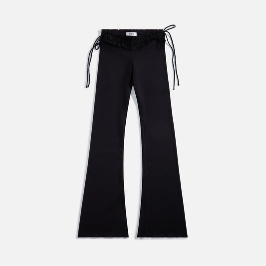 GUIZIO Ruched Side Tie Stretch Pant - Black