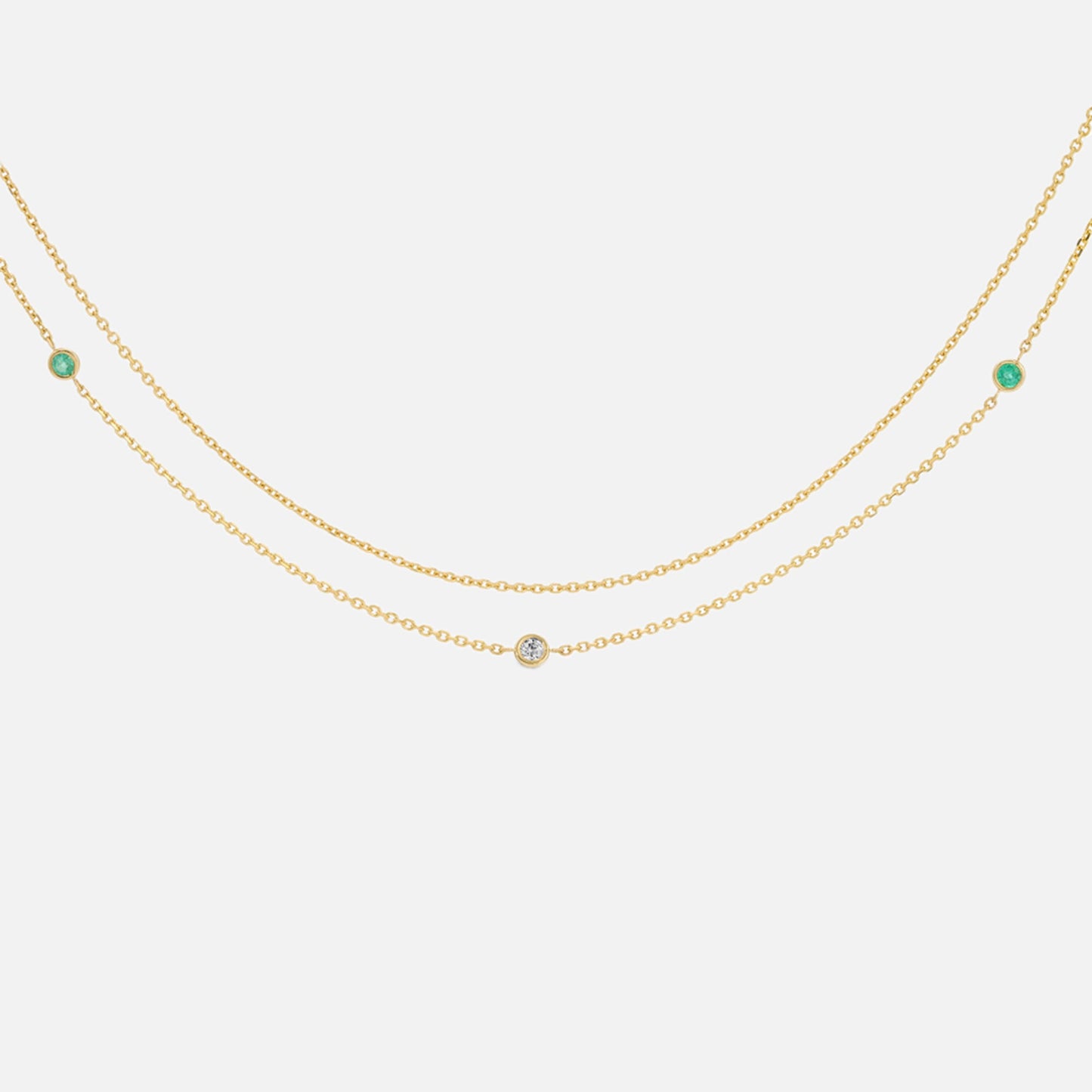 Isa Grutman Diamond Emerald Belly Chain - Gold