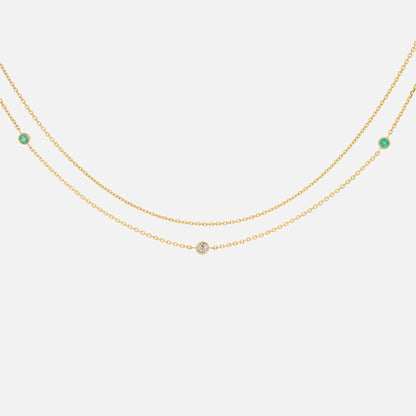 Isa Grutman Diamond Emerald Belly Chain - Gold