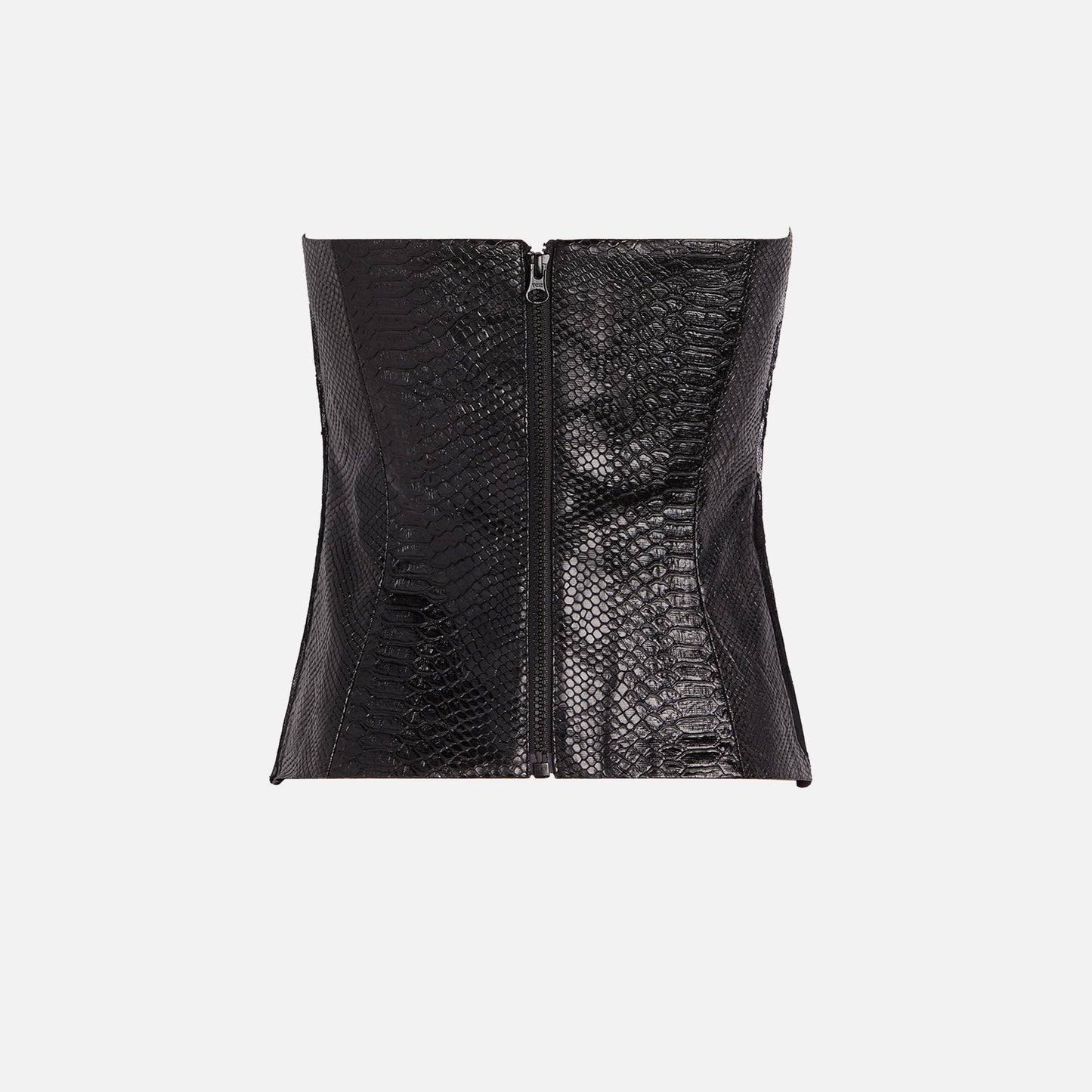 Kim Shui Vinyl Snake Bustier Top - Black
