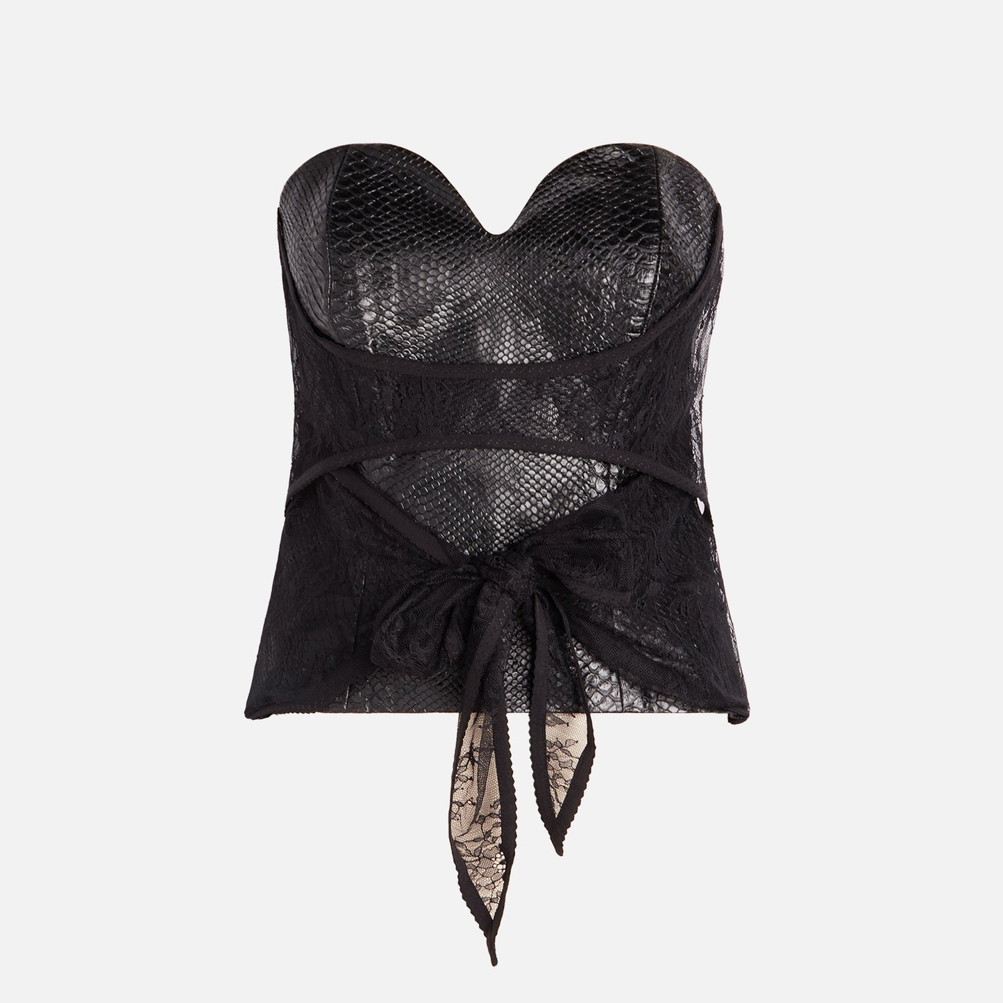 Kim Shui Vinyl Snake Bustier Top - Black