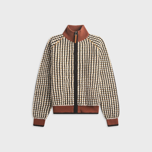 Marni Bouclé Zip-Up Sweater - Lily White