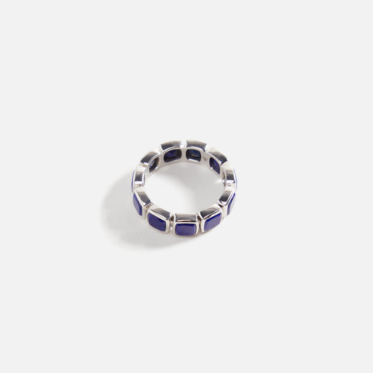 Tom Wood Cushion Band Lapis M Ring - Silver