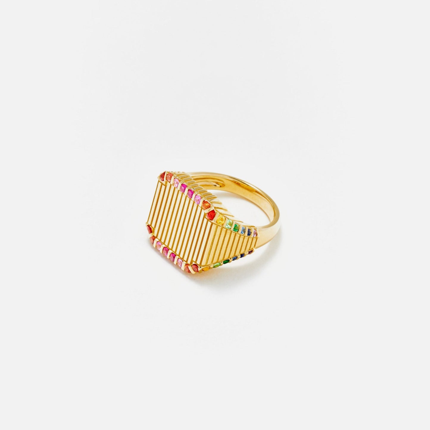 Yvonne Leon Chevaliere Princesse Rayures Rainbow OJ Ring - Yellow